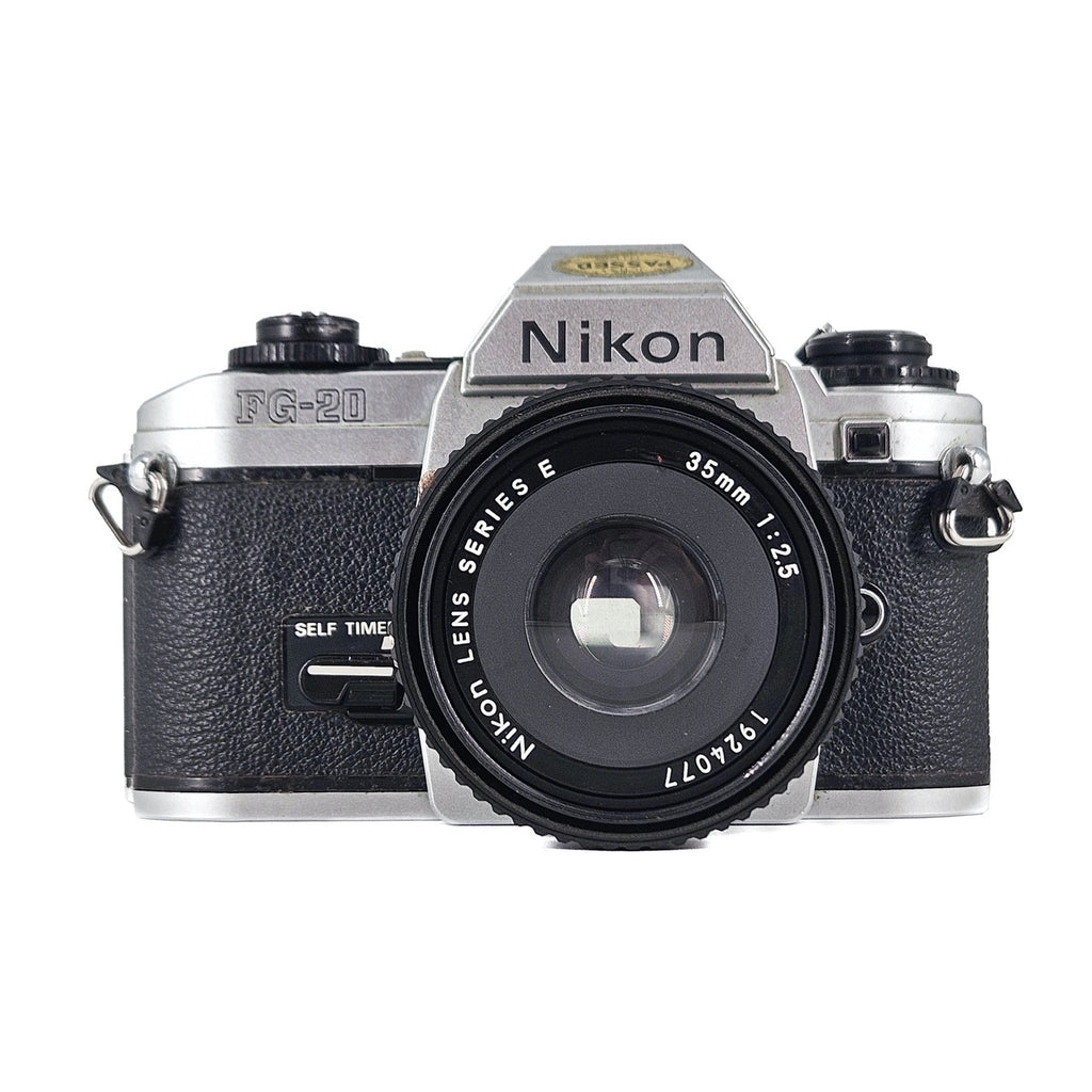 Nikon FG-20 + Nikon Series E 35mm f/2.8 | SLR Film Camera + Lens | Fair