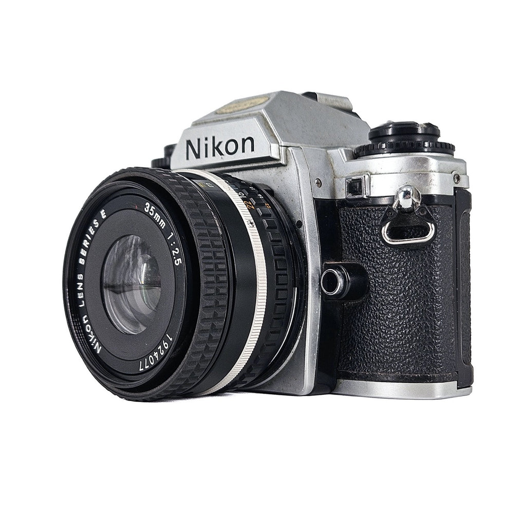 Nikon FG-20 + Nikon Series E 35mm f/2.8 | SLR Film Camera + Lens | Fair