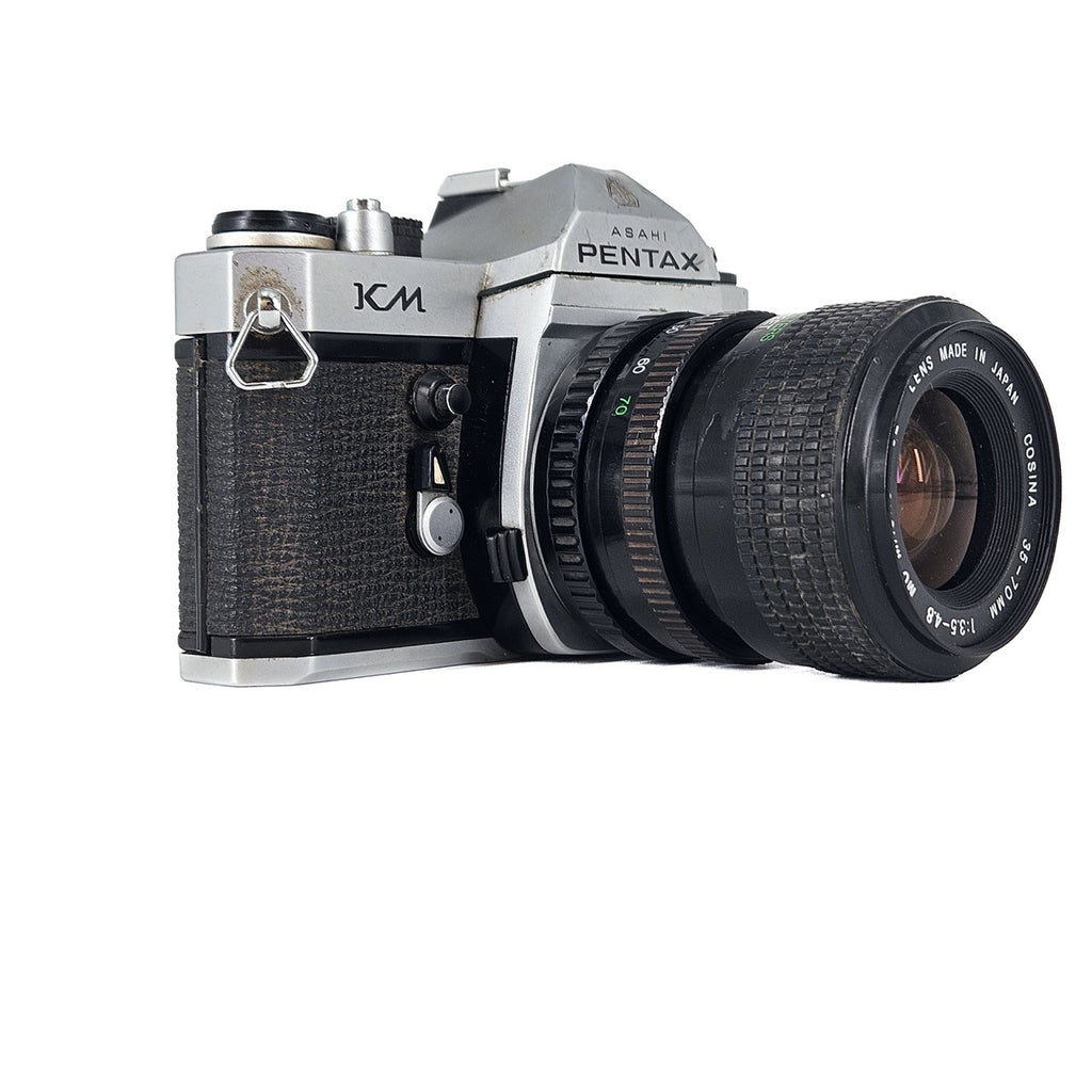 Asahi Pentax KM + Cosina 35–70mm f/3.5-4.8 Macro | SLR Film Camera + Lens | Fair